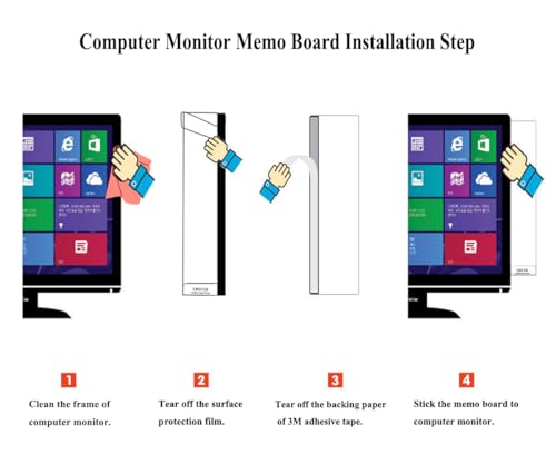 LRZCGB Acrylic Monitor Sticky Note Holder, Transparent Message Board Reminder for Computer Screen (Left) - color: Left
