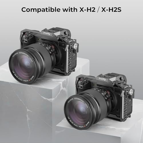 SmallRig X-H2 / X-H2S Camera Full Cage for FUJIFILM X-H2 / X-H2S, Aluminum Alloy Video Making Camera Rig with Cable Clamp for HDMI and HawkLock Quick Release Interface - 3934B