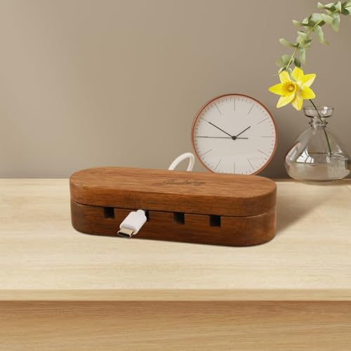 Cable Holder - Cord Organizer Cable Management Clips - Wire Holder System for Phone Chargers, USB Cables - Home, Office, Nightstand, Desk Organizer (Acacia Wood Color) - color: Acacia wood color