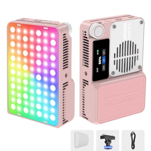 Amaran Ace 25c Pocket RGBWW LED Light, Boost Mode Up to 32W, Full-Color Mini Video Light (2,300-10,000K), 1,171 Lux@1m at 5,600K, 4500mAh Battery with PD Fast Charging for Mobile Creators (Pink) - color: Pink