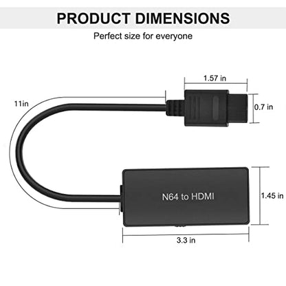 N64 to HDMI Converter Adapter Support 16:9/4:3 Conversion, HDMI Link Cable for N64 /SNES/NGC/SFC（Plug and Play）