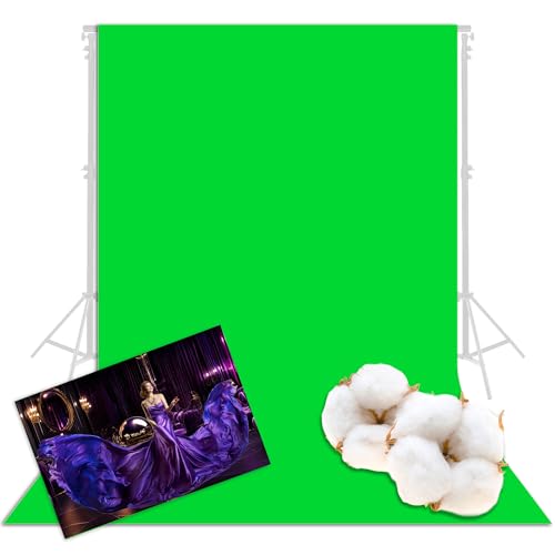 Prism 100% Cotton Extra Thick Professional Video Green Screen Backdrop 9x18 ft, Brushed for Low Light Reflectance and Bleed Through, Sustainable Organic Cotton Muslin with No Microplastic Shedding - color: Green 9x18ft