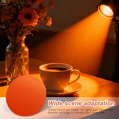 20Pcs Warm Light Filter Gel Peel and Stick Stickers 7.4 Cm | Led Ceiling Lights Video Light Theater Dj Home Mood Lighting Use