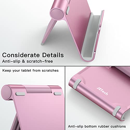 JETech Tablet Stand, Adjustable Portable Desktop Holder, Foldable Dock for iPad/iPad Pro/Air/Mini, Galaxy Tab A8/A7 Lite/A7/S8/S7, Kindle, Tab/Phones(4-11"), Rose Gold - color: Rose Gold