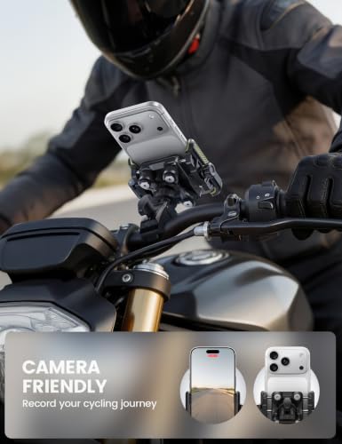 Lamicall Motorcycle Bike Phone Mount Holder for 6-7.2" Phones, Green | Upgrade Vibration Dampener, Camera Friendly - color: Green