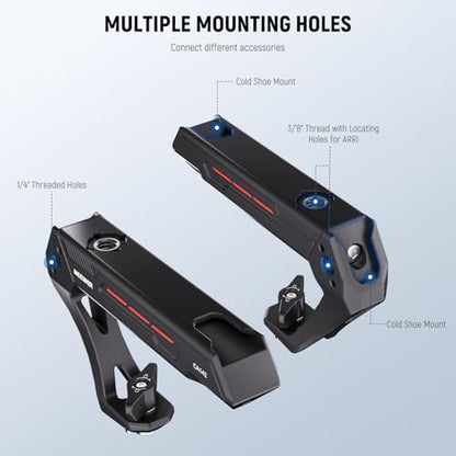 NEEWER BASIC Lightweight Camera Top Handle with 3/8" Locating Pin for ARRI, High Strength Cage Plastic Handle Grip w/ 1/4" 3/8" Screw Holes & Cold Shoe Mounts for Video Light Mic, Max Load 22lb, CA142 - style: CA142
