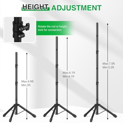 10x7.5 Photography Backdrop Stand Kit with Green Screen Backdrop, Photo Backdrop Stand Kit for Video Streaming, and Live Broadcast, Background Stand Kit with Sandbags, Clips, Carring Bag - size: 10x7.5 ft