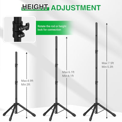 10x7.5 Photography Backdrop Stand Kit with Green Screen Backdrop, Photo Backdrop Stand Kit for Video Streaming, and Live Broadcast, Background Stand Kit with Sandbags, Clips, Carring Bag - size: 10x7.5 ft
