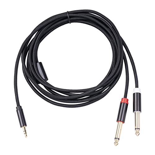 3.5mm to Dual 1/4 Adapter 1/8 to 6.35mm TS Mono Audio Cable Stereo Breakout Cord Y Splitter Compatible with iPhone, iPod, Computer Sound Card, Headphone, Speaker, Home Stereo System (3.3FT/1Pack) - size: 3.3FT/1Pack