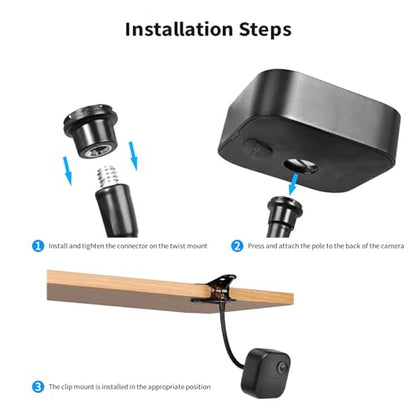 Tonton 2-Pack Clip Clamp Mount Compatible with Blink Outdoor 4 (4th Gen), Blink Outdoor (3rd Gen), XT3, XT/XT2, Mini – 7.1 Inchs Gooseneck Arm, Tool-Free Adjustable Mount for Blink Camera System - size: Clip Clamp Mount*2