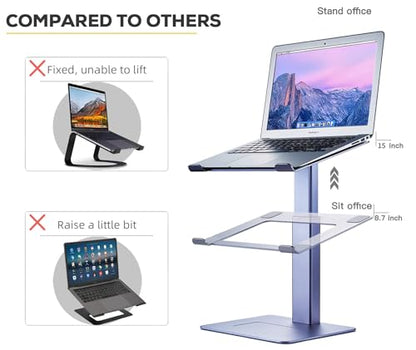 Adjustable Laptop Stand, Tall, Strong, Airflow, Suitable for 13.3-17.3 Inch Laptops, Lift Screen to Eye Level for Video Conferences - color: Gray