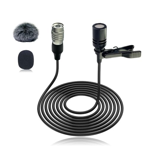 4Pin Plug Lavalier Lapel Microphone for Audio-Technica Wireless Transmitter, 1.5M Wired Unidirectional Condenser Mic for YouTube, Lectures, Living Performance - Mini Hirose 4 Pin Plug