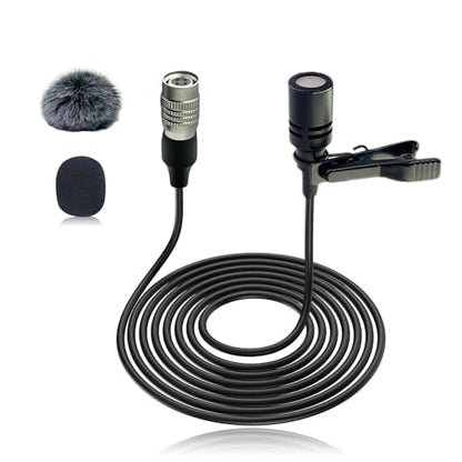 4Pin Plug Lavalier Lapel Microphone for Audio-Technica Wireless Transmitter, 1.5M Wired Unidirectional Condenser Mic for YouTube, Lectures, Living Performance - Mini Hirose 4 Pin Plug