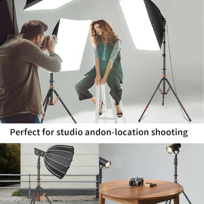 Light Stand Photography with Air-Cushioned,9ft/2.75m Adjustable Aluminum Heavy Duty Tripod Stand Studio Sturdy Tripod for Speedlite Flash Softbox Strobe Light Camera max Load 17lbs