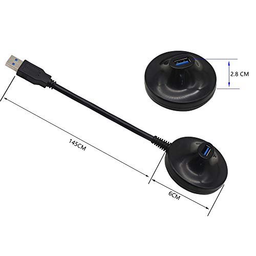 4.7 Feet USB 3.0 Extension Cable with Pedestal Male to Female Data Transfer Cord 5Gbps，for USB Flash Drive, Keyboard, Mouse