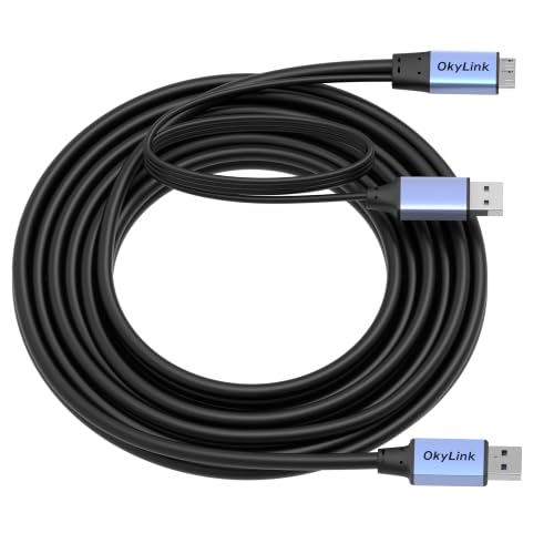 OkyLink Active USB 3.0 A to Micro-B Cable, Male to Male, 5Gbps, 15ft | 5M, 3.2 Gen 1, for External Hard Drive HDD SSD - color: Gray USB3.0, size: 15ft (5m)