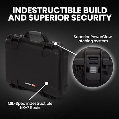 NANUK 910 Empty Waterproof Hard Case – 14.3” x 11.1” x 4.7”, Protective Case for Gear – Impact-Resistant, Dustproof, Airline Carry-On Approved – Made in Canada, Black - color: Black, style: Empty