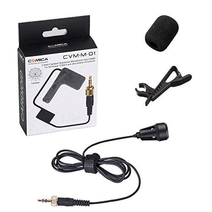 COMICA CVM-M-O1 Lavalier Lapel Microphone, Clip on Lapel Mic for Microphone Transmitter System