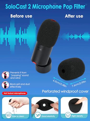 SoloCast 2 Boom Arm - Upgraded SoloCast 2 Mic Arm With SoloCast 2 Pop fifter Compatible with HyperX SoloCast 2 Microphone by YOUSHARES - color: Boom arm for SoloCast 2