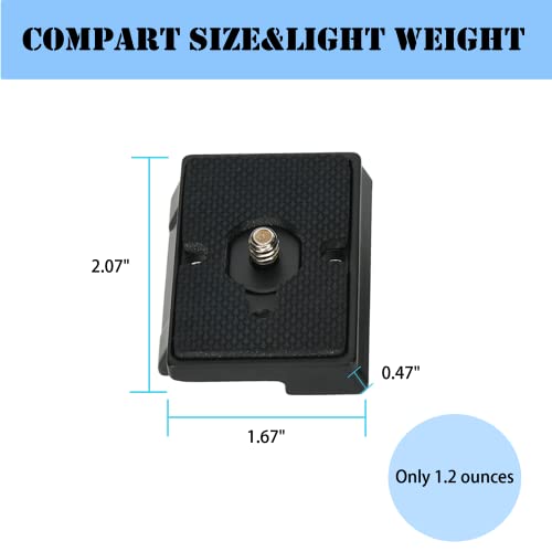 323 Quick Release Plate 1/4" Screw Tripod Camera Compatible for Manfrotto 200pl-14 RC2 Camera Tripod Ball Head 2PCS,Black - color: Black