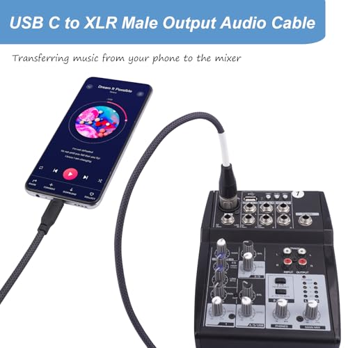 USB C to XLR Cable, Smartphone/Laptop to XLR Male Output Cable for Amplifier, Speaker, Mixer Console, etc 10 FT - color: 3M/10FT