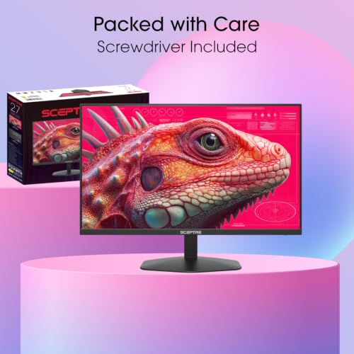 New! Sceptre 27-inch Prime Gaming Monitor DisplayPort x2 180Hz HDMI x2 180Hz Build-in Speakers, Machine Black 2027 (E275B-FW180T Series) - size: 27