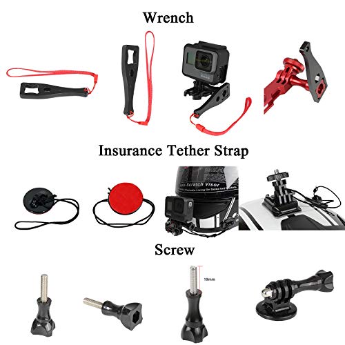 Universal Action Camera Accessory Kit for GoPro Hero 13 12 11 10 9 8 Go pro Max 2 Insta360 X5/X4/X3 DJI OSMO Action 6 5 Pro Pocket 4 3 360 Cam, Motorcycle Helmet Base Adhesive Tripod Adapter Mount