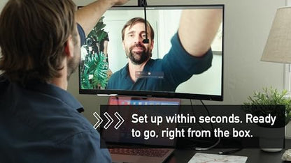 Center Cam V2 Center-Mounted Webcam — The Original Eye Contact Webcam, 1080p HD, Flexible Arm, for Zoom/Teams/Meet, Mac/PC/Linux