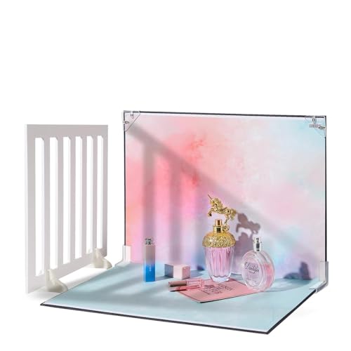 16x11.5 Inch Photo Backdrop Board Small Product Photography Backdrop Kit, 6PCS Double Sided 12 Patterns Flat Lay Background Paper Photoshoot Props, for Food Jewelry Cosmetics Photography - color: 6pcs rainbow series