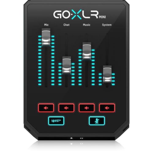 TC Helicon GoXLR MINI Online Broadcast Mixer with USB/Audio Interface and Midas Preamp, Officially Supported on Windows