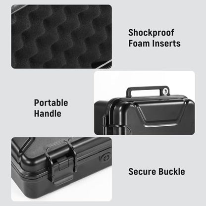 NEEWER Hard Case Compatible with DJI Osmo Action 5 Pro / 4/3 Camera, IP67 Waterproof Dustproof Shockproof Portable Travel Storage Case with Custom Foam Inserts & 12 Slots for Accessories, AC031