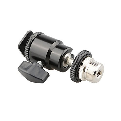 CAMVATE 5/8"-27 Camera Accessory Mount to Cold Shoe with Mini Ball Head for Microphone Stand - 1188