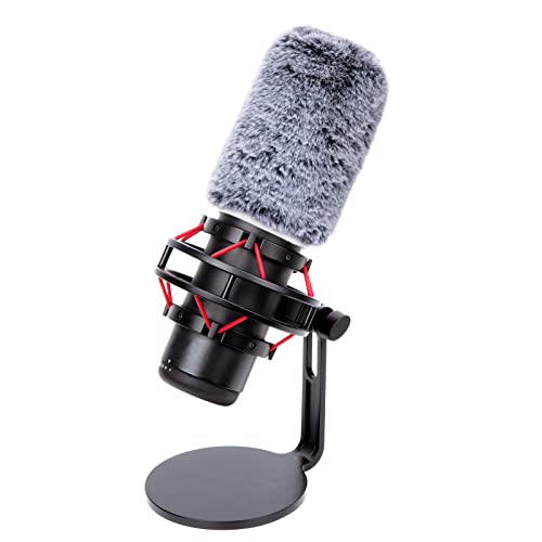 YOUSHARES QuadCast Mic Windscreen, Furry Wind Cover Compatible with HyperX QuadCast Mic and HyperX QuadCast S microfono for Filter Ambient and Breathing Winds - color: HyperX Quadcast Pop Filter - Furry