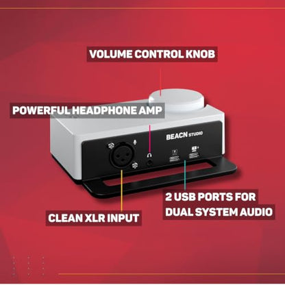 BEACN Studio – USB XLR Audio Interface for Creators, built in DSP mic chain, ultra-low-noise preamp, mutli-channel dual PC and console USB-C connections, for Streaming, Gaming, and Podcasting (Dark) - color: Dark
