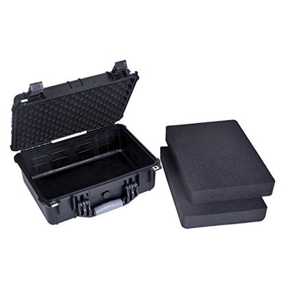 MEIJIA Portable All Weather Waterproof Camera Case With Foam,Fit Use of Drones,Camera,Equipments,Pistols,15.98x12.99x6.85inches - color: Elegant Black