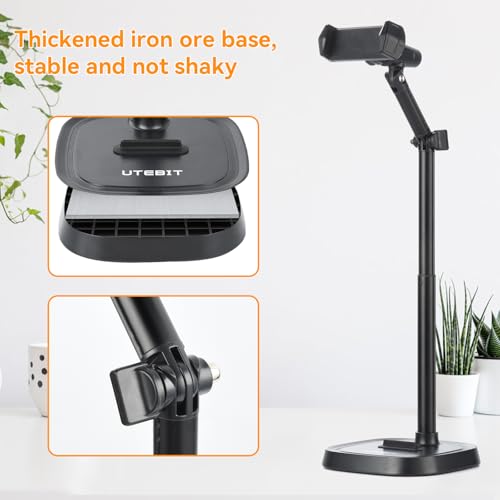 UTEBIT Phone Stand for Desk, 11.8''-17.7'' | Adjustable, Tablet Phone Holder