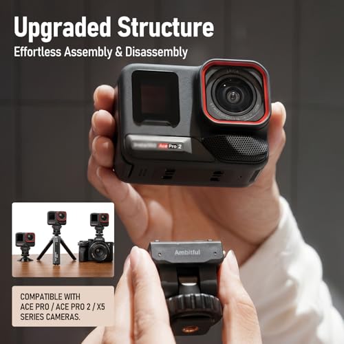 AMBITFUL IA03 Magnetic Quick Release Cold Shoe Ball Head Mount, Action Camera Adapter for Insta360 Cameras, Quick Swap Mini Camera Mount for DSLR, Camera Cage, Tripod and Video Rig - color: Cold Shoe Mount