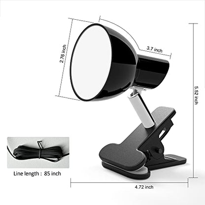 deeloop Clip on Light 5W Ultra Bright 330° Rotation Book Reading Clip on Lamp for Bed/Bedside Headboard/Table/Bunk/Desk Lighting Black - color: Black