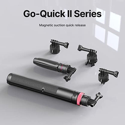 57in Extendable Selfie Tripod for Action Cameras - ULANZI Go Quick II Long Action Camera Stick Tripod Quick Release Adapter Vlog Handle Grip for GoPro Hero Series