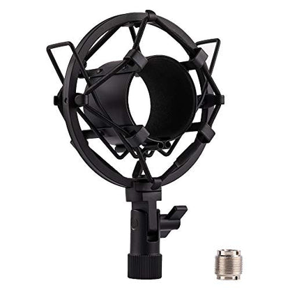 Microphone Shock Mount, Mic Anti-Vibration Suspension Shock Mount Holder Clip for 44mm-49mm Diameter Condenser Mic like MXL V67G V67i V69M V87 550 Studio 24 V76T Babybottle SL