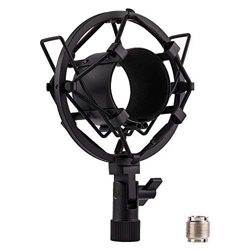 Microphone Shock Mount, Mic Anti-Vibration Suspension Shock Mount Holder Clip for 44mm-49mm Diameter Condenser Mic like MXL V67G V67i V69M V87 550 Studio 24 V76T Babybottle SL