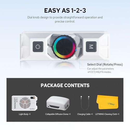 Godox C30R RGB Camera Light Panel 30W, Portable Led Camera Video Light Panel w/Diffusion, 1800K~10000K, Fast Rechargeable, Ultra Bright, Full Color LED DSLR Lighting for Photography & Video YouTube - color: C30R
