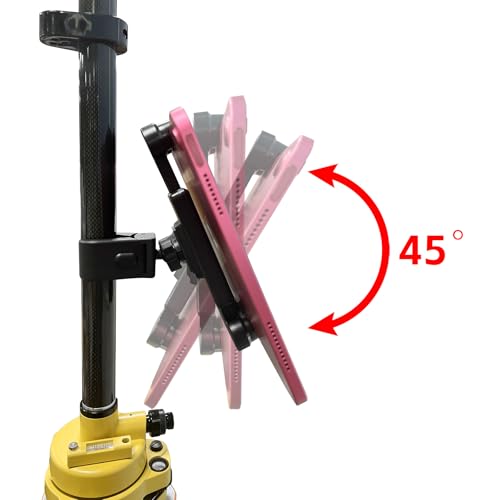 Universal Clamp-On Tablet & Phone Mount Holder for Surveying Pole Tripod