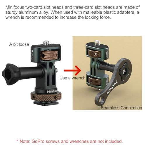 MINIFOCUS 1/4" Adapter Screw Head Camera Mount, Camera Tripod Mount for Gopro Adapter, CNC Aluminum Conversion Adapter for GoPro Hero, DJI, Insta360, Sjcam Action Cameras Accessories