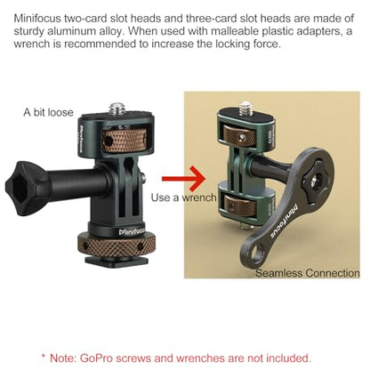 MINIFOCUS 1/4" Adapter Screw Head Camera Mount, Camera Tripod Mount for Gopro Adapter, CNC Aluminum Conversion Adapter for GoPro Hero, DJI, Insta360, Sjcam Action Cameras Accessories