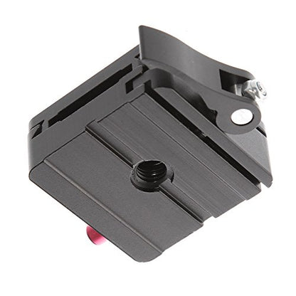 Hersmay P50 Camera Quick Rlease Clamp with 1/4" Quick Release Plate 3/8" Mounting Screw for Tripod Ball Head Compatible with Arca Swiss Standard