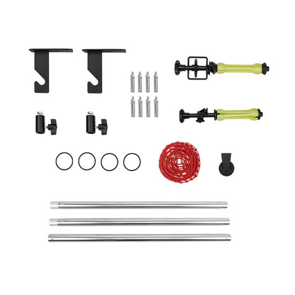 Photography Backdrop Roller Support System, 1 Roller with Plastic Chain, 120-inch Stainless Steel Crossbar - color: Red Plastic Chain