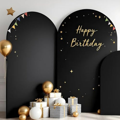 Toolterritary Metal Arch Backdrop Stand and Cover Set, 7.2FT, 6FT Party Backdrop, Easy to Assemble, Backdrop Stand for Parties, Birthday, Baby Showe - color: Black, size: 7.2ft, 6ft