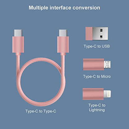 YANZIE USB Adapter Kit, Travel Charging Organizer Case with USB C, Micro USB and Lightning-Compatible Adapters, SIM Card Holder, Eject Pin and Phone Stand for Travel, Office and Car, Pink - color: Pink