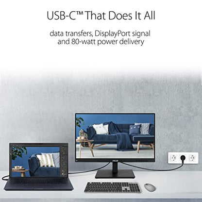 ASUS 24" 1080P Multi-Touch Monitor (BE24ECSBT) - Full HD, IPS, 10-Point Touch, IPS, Eye Care, USB-C with Power Delivery, HDMI, DisplayPort Daisy Chain, Height Adjustable, VESA Wall Mountable - style: 24" Touch Daisy Chain